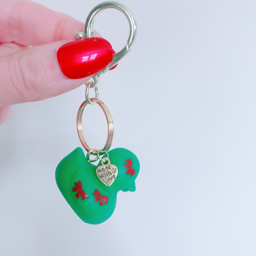 NWT Holiday Jeep Duck Keychain~Mini Rubber Duck Keychain~Jeep Christmas Gifts